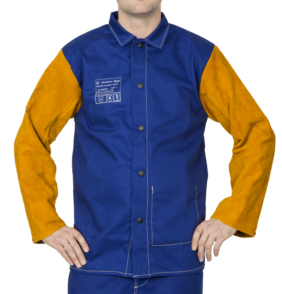 Bawełniana kurtka spawalnicza Yellowjacket niebieska 33-3060 Weldas