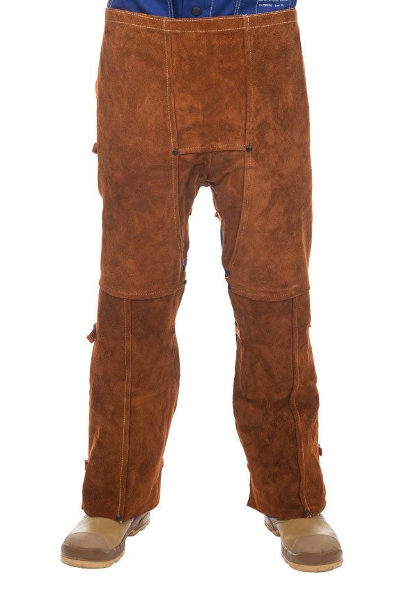 Skórzane przody spodni spawalniczych Lava Brown 44-7440 Weldas